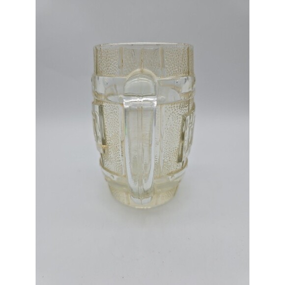 Vintage DAD'S ROOT BEER Amber & Clear Barrel Shaped Heavy Glass Mug 5.25" Tall - Picture 2 of 10